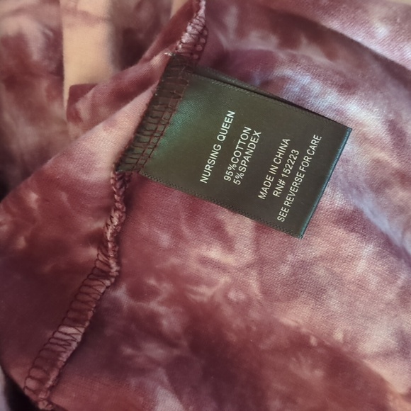 Nursing Queen Comfy Purple Tie-Dye Maxi Dress - Picture 7 of 8